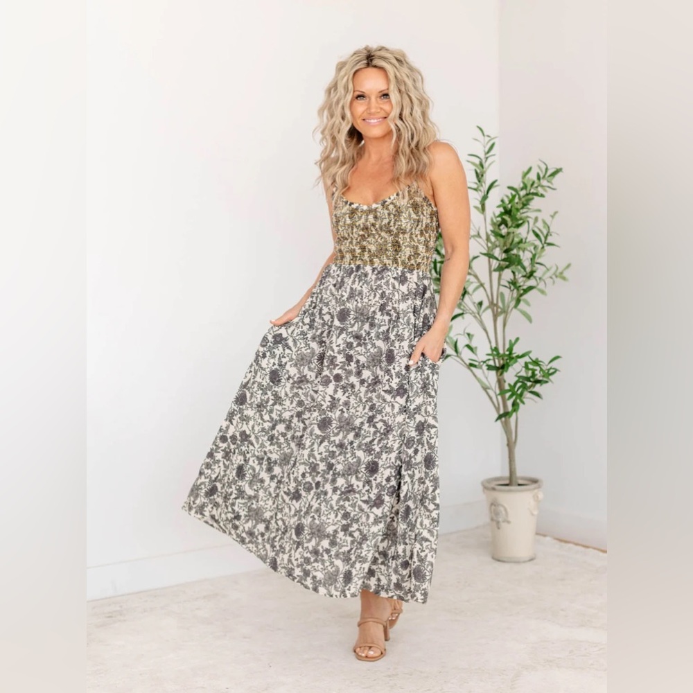 Free People Sweet Nothings Floral Print Sleeveless Maxi Sundress size S